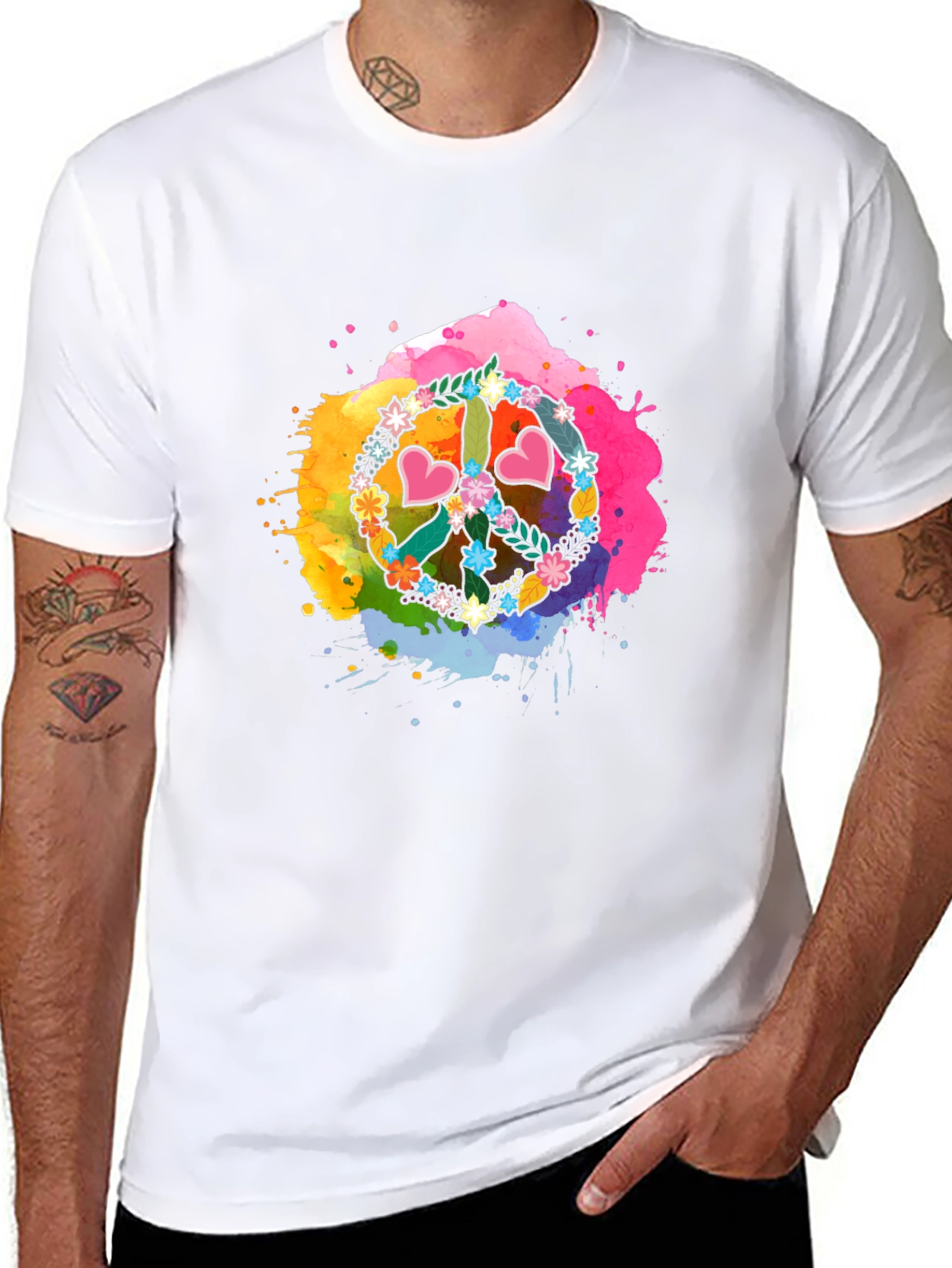 Peace Sign Watercolor T-Shirt
