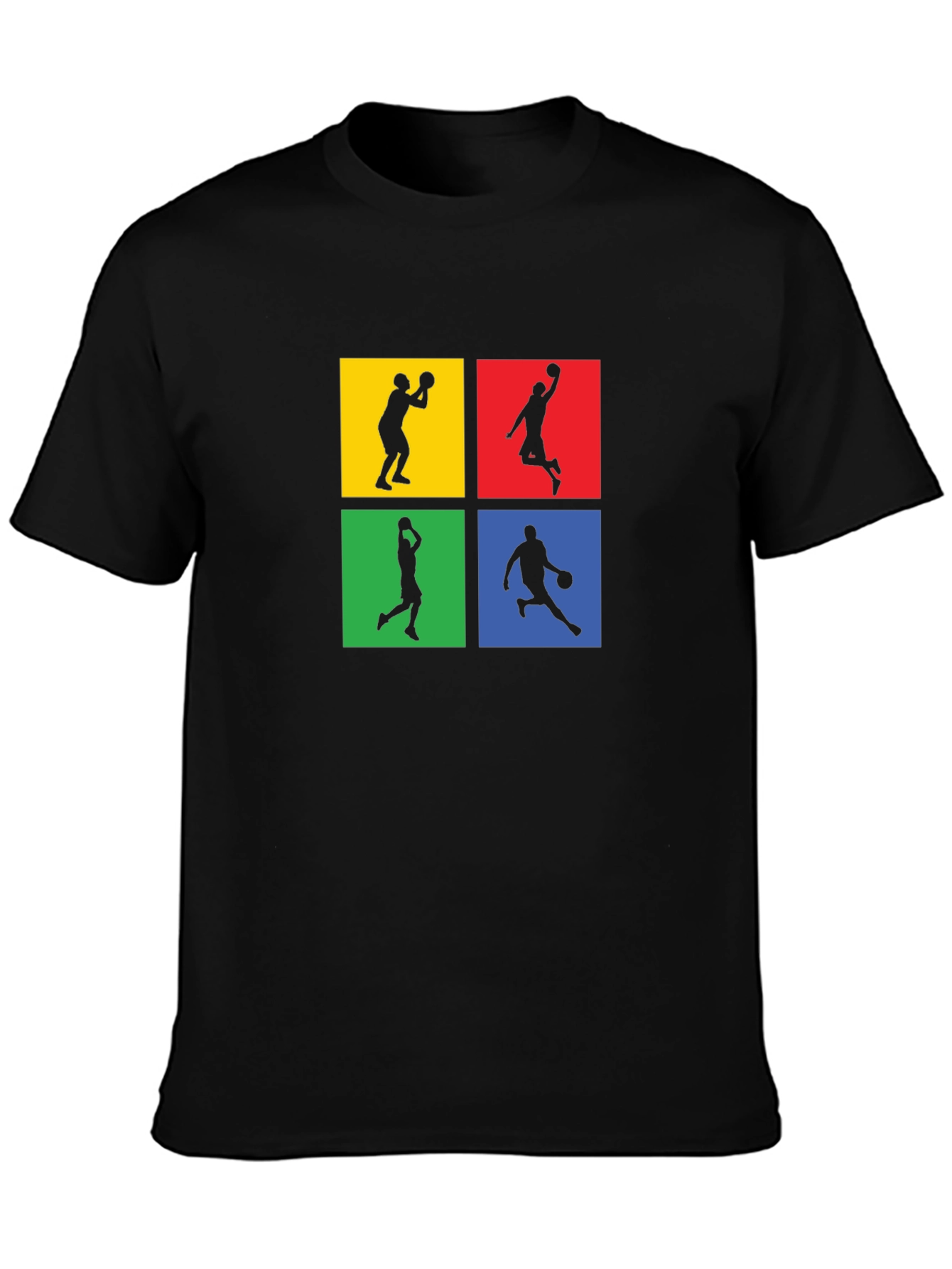 Basketball Silhouette Graphic Tee - Black