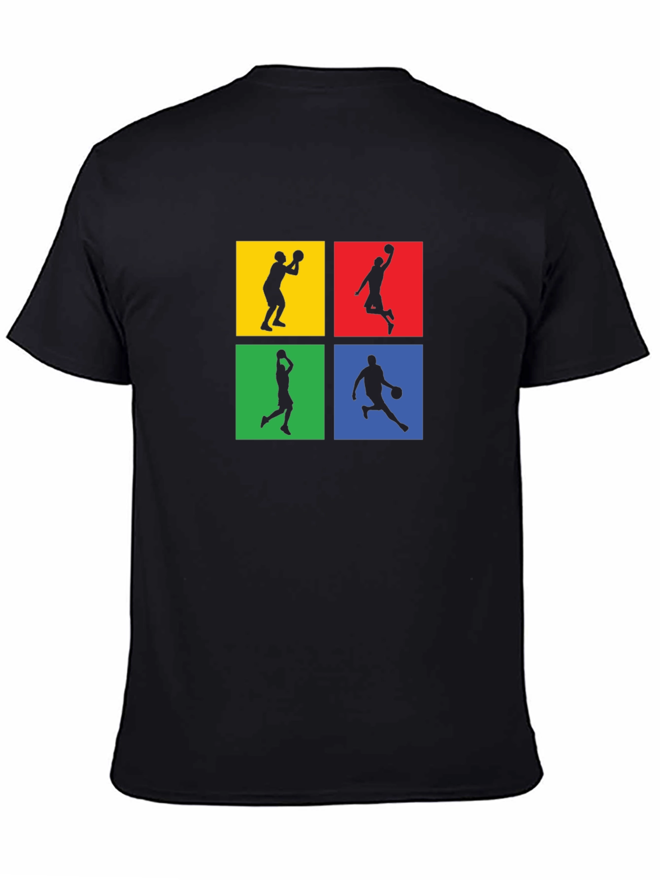 Basketball Silhouette Graphic Tee - Black
