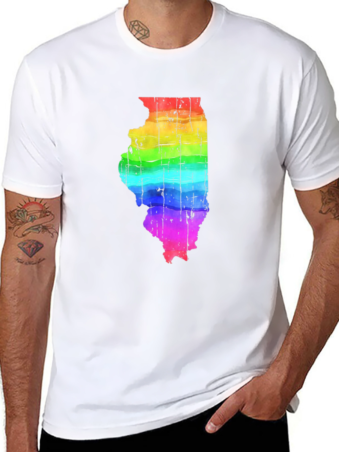 Rainbow Illinois State Pride T-Shirt