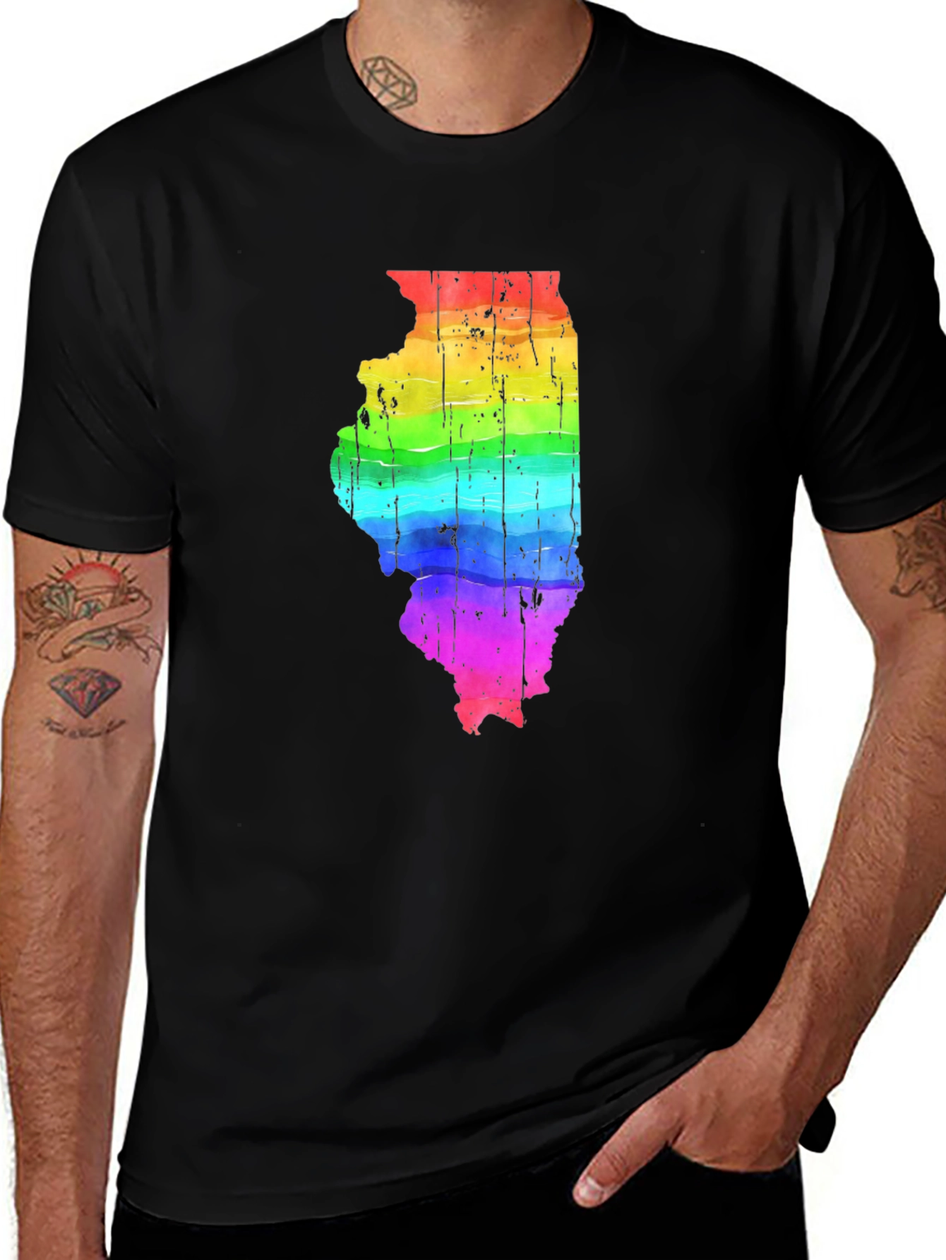 Rainbow Illinois State Pride T-Shirt