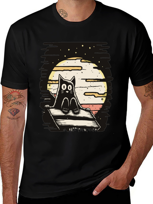 Cat on Deck T-Shirt - Whimsical Design
