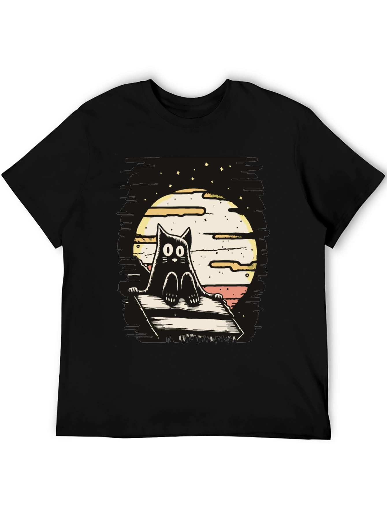 Cat on Deck T-Shirt - Whimsical Design