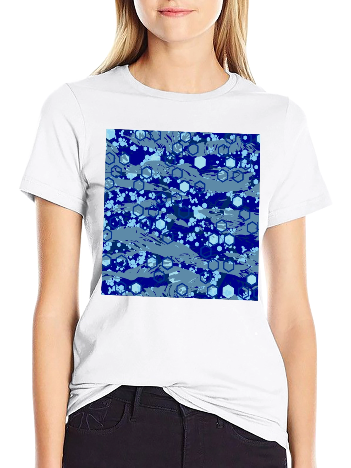Blue Hexagon Camo T-Shirt