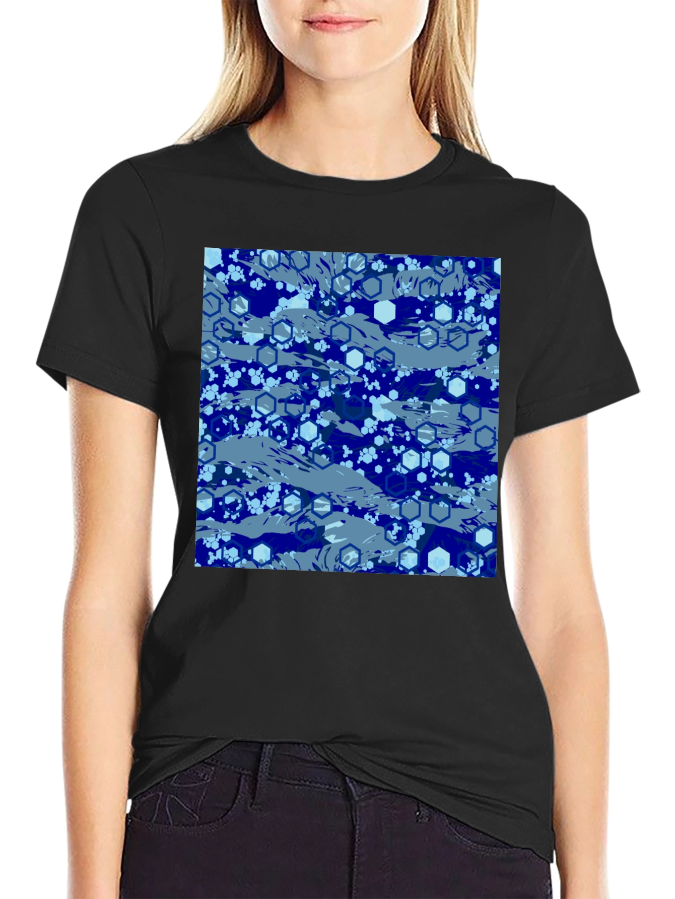 Blue Hexagon Camo T-Shirt