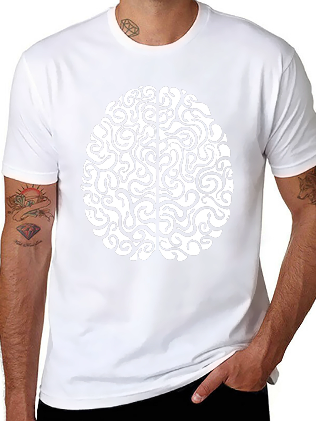 Brain Graphic Tee - Clever Design Soft Cotton