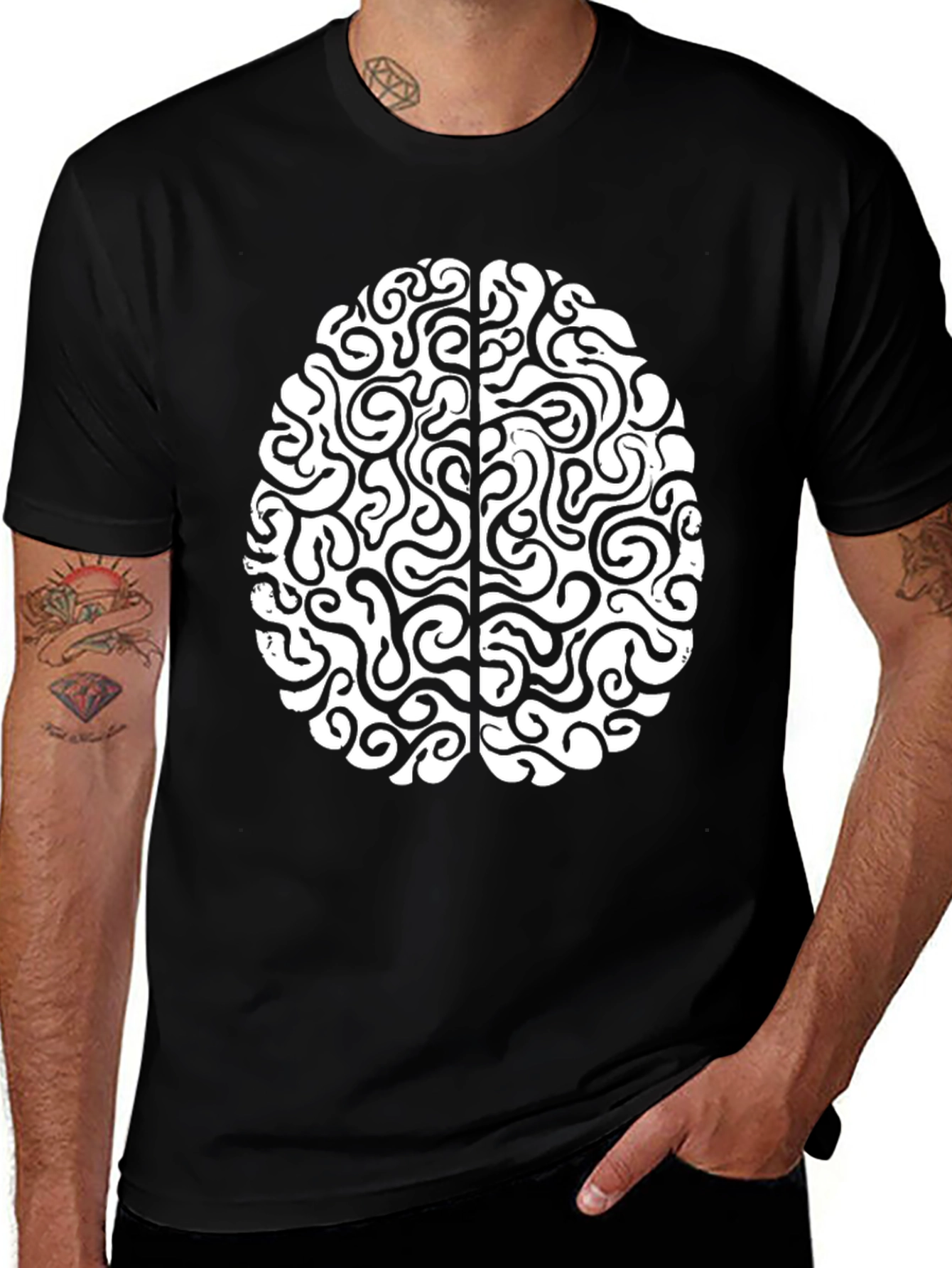 Brain Graphic Tee - Clever Design Soft Cotton