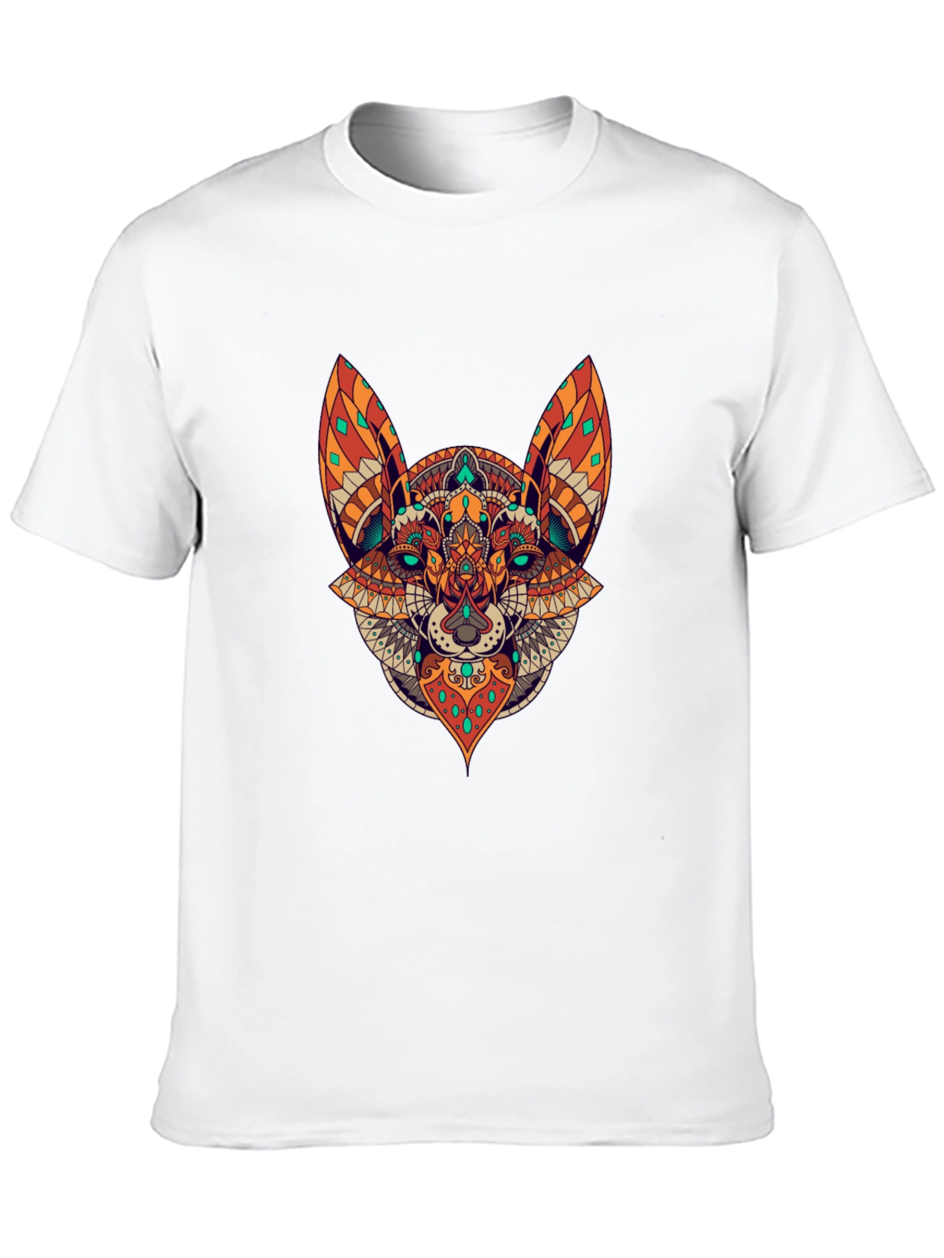 Black T-Shirt with Animal Mandala Design