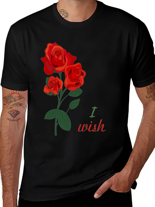 Romantic Rose Wish Graphic T-Shirt