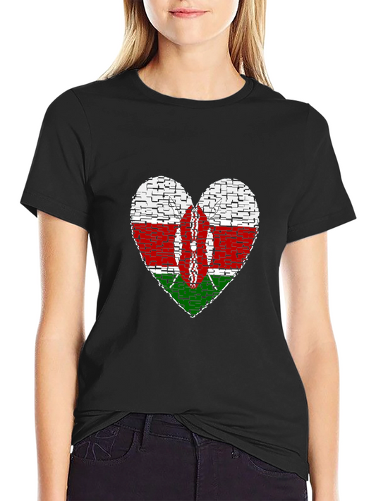 Kenya Heart Flag T-Shirt - Show Your Pride!