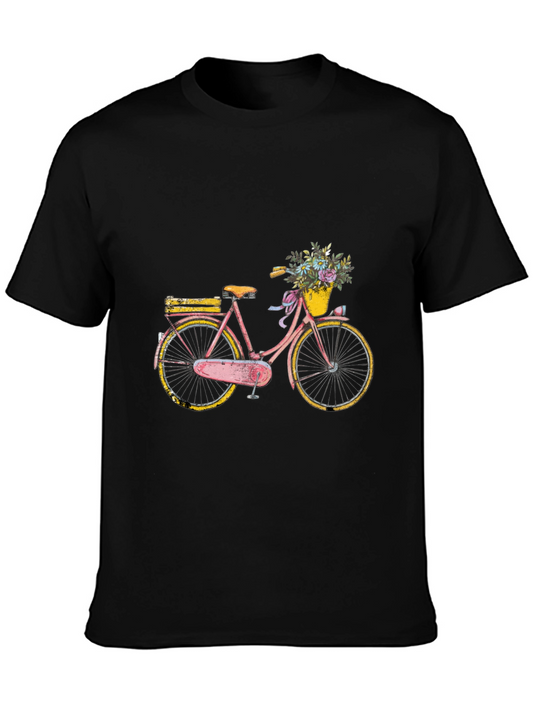 Vintage Bike Graphic Tee - Floral Basket