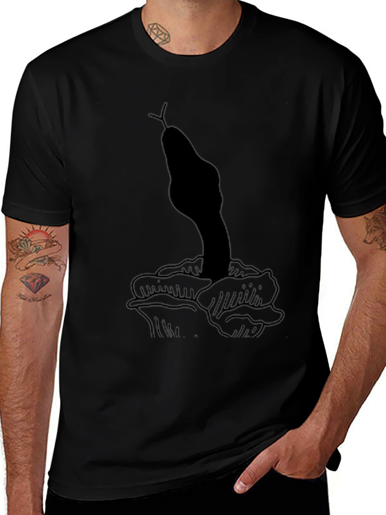 Snake & Rose Graphic T-Shirt - Classic Black