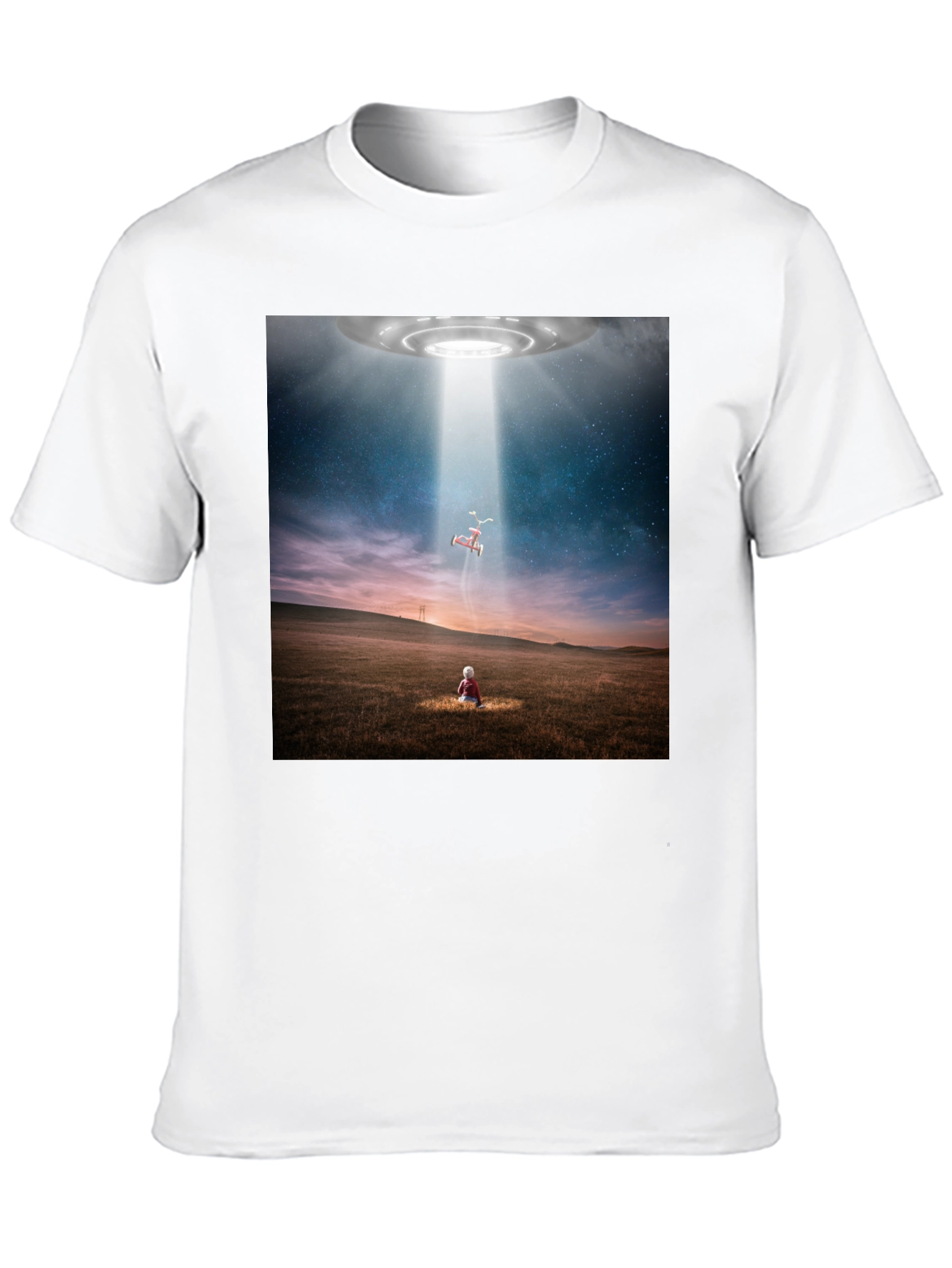UFO Abduction Graphic T-Shirt - Black