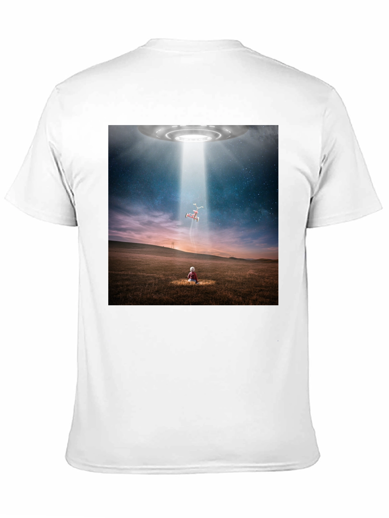 UFO Abduction Graphic T-Shirt - Black