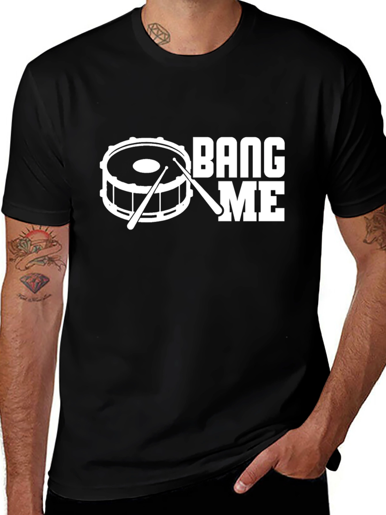 Drummer T-Shirt - Bang Me - Music Lover Tee