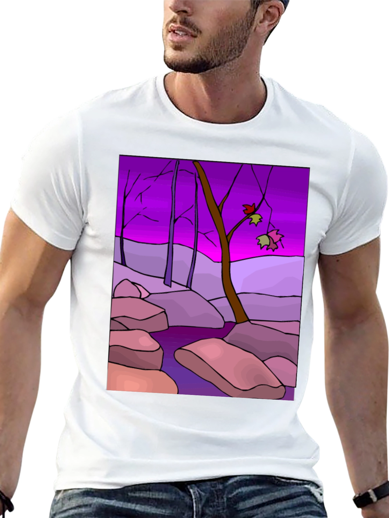 Abstract Forest T-Shirt - Unique Graphic Tee