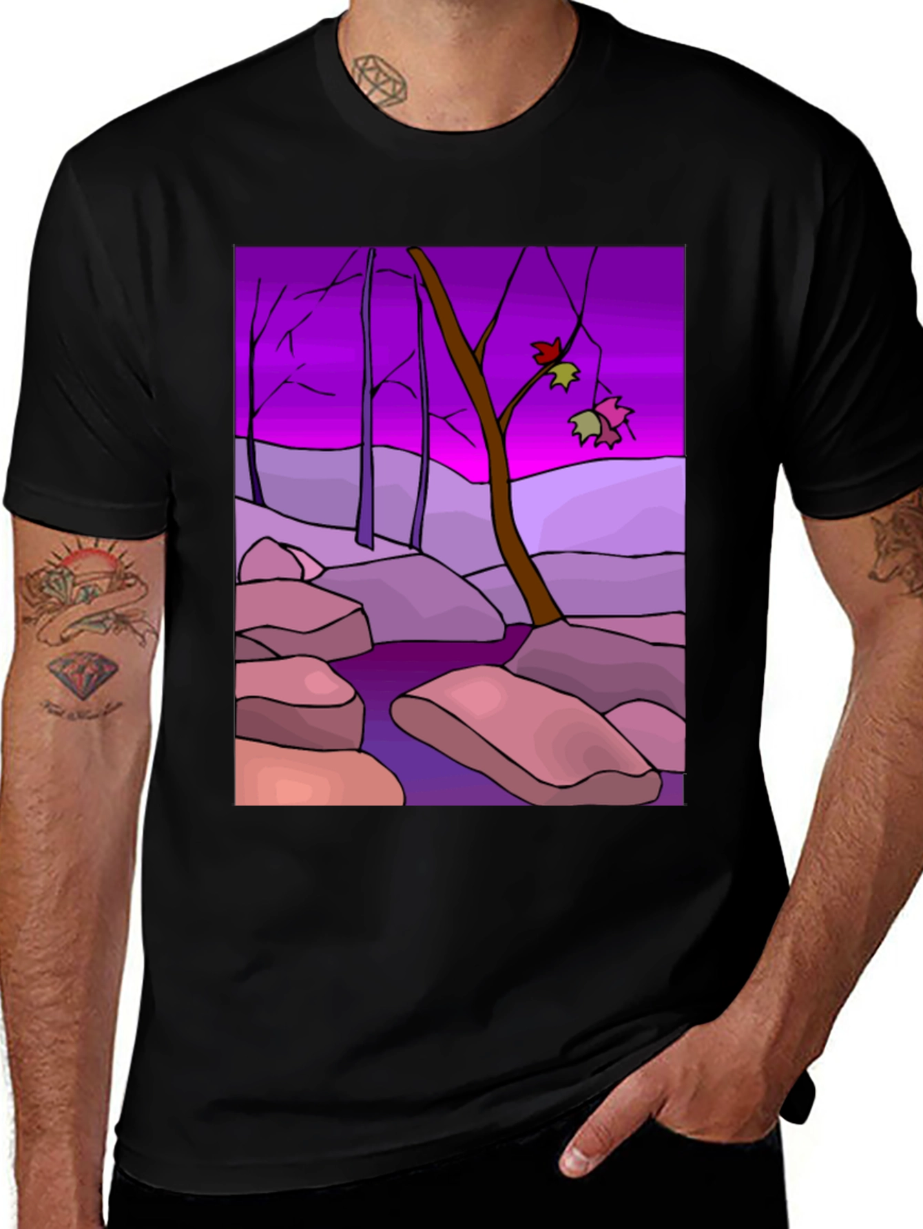 Abstract Forest T-Shirt - Unique Graphic Tee