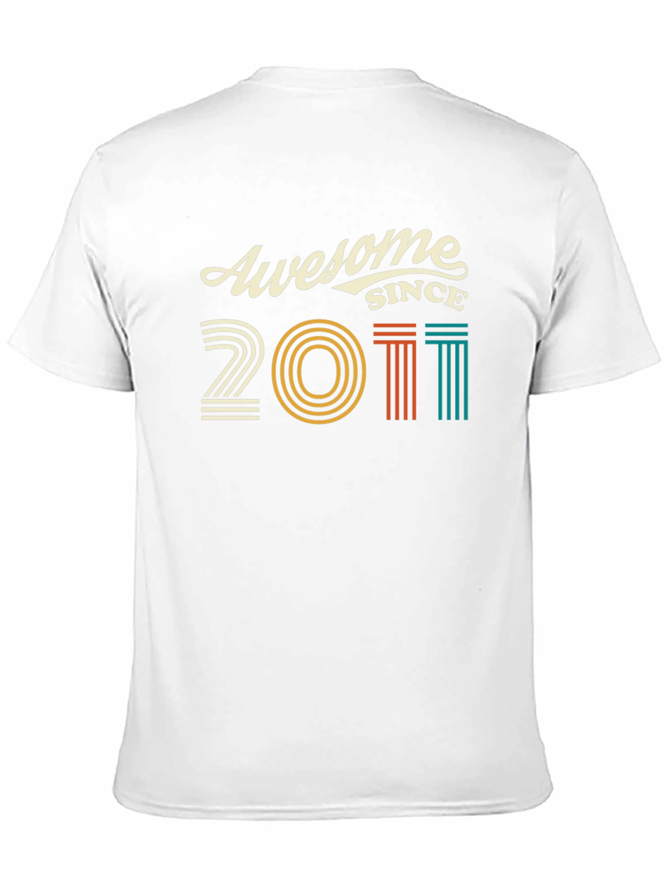 Awesome Since 2011 T-Shirt - Black Cotton Blend