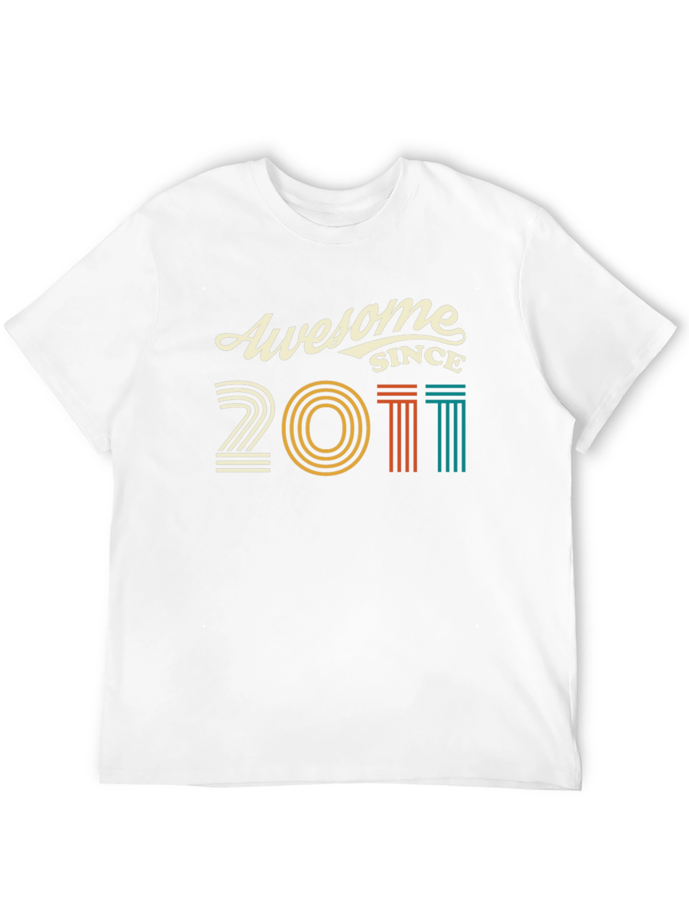 Awesome Since 2011 T-Shirt - Black Cotton Blend