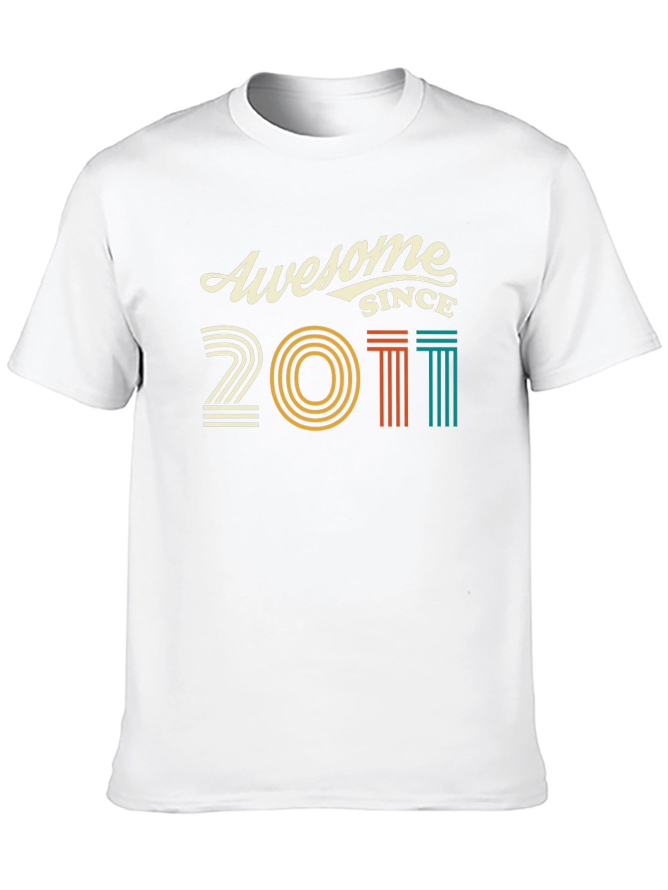 Awesome Since 2011 T-Shirt - Black Cotton Blend
