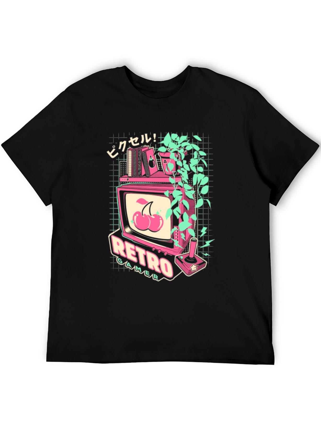Retro Gamer Black T-Shirt With Arcade Design