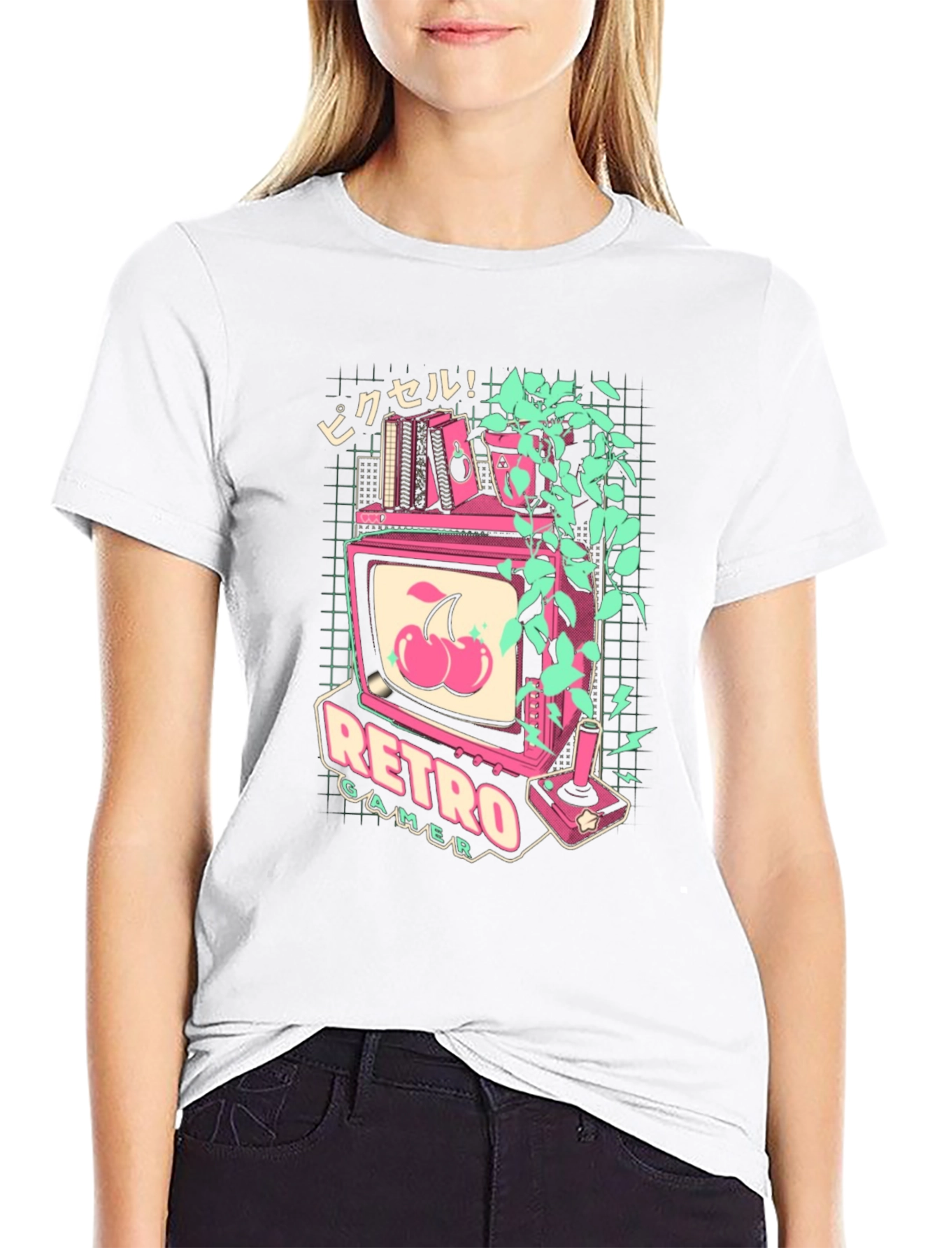 Retro Gamer Black T-Shirt With Arcade Design