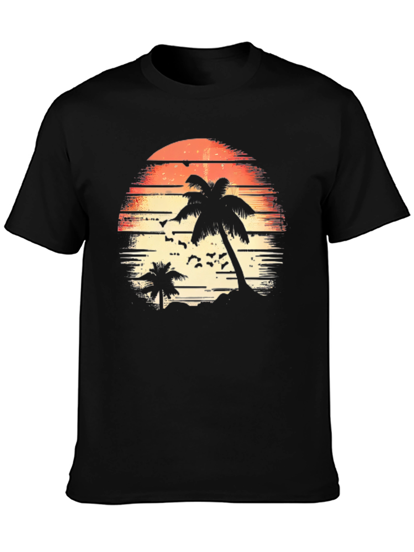 Tropical Sunset Palm Tree Graphic Tee