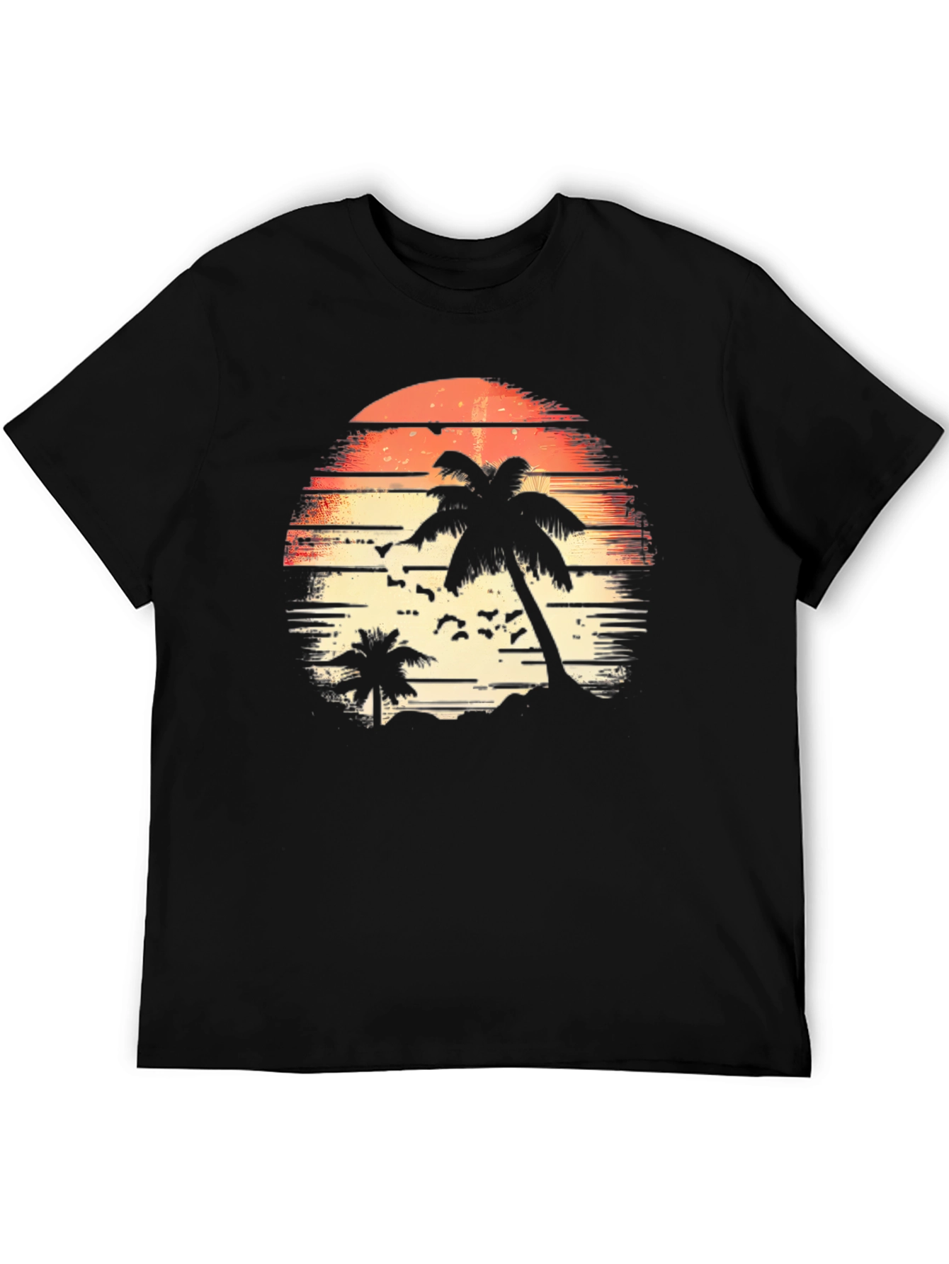 Tropical Sunset Palm Tree Graphic Tee