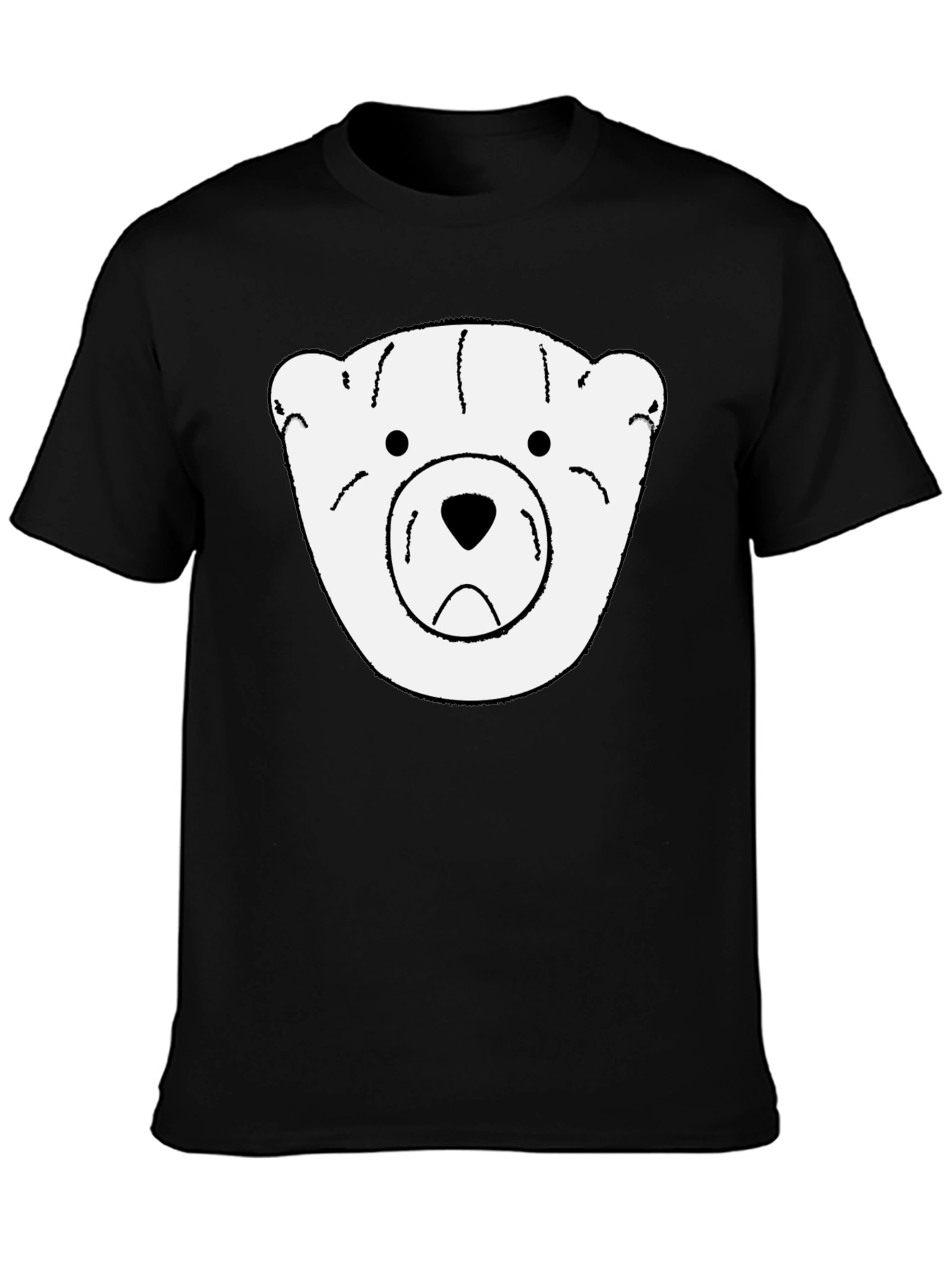 Black T-Shirt with White Bear Graphic