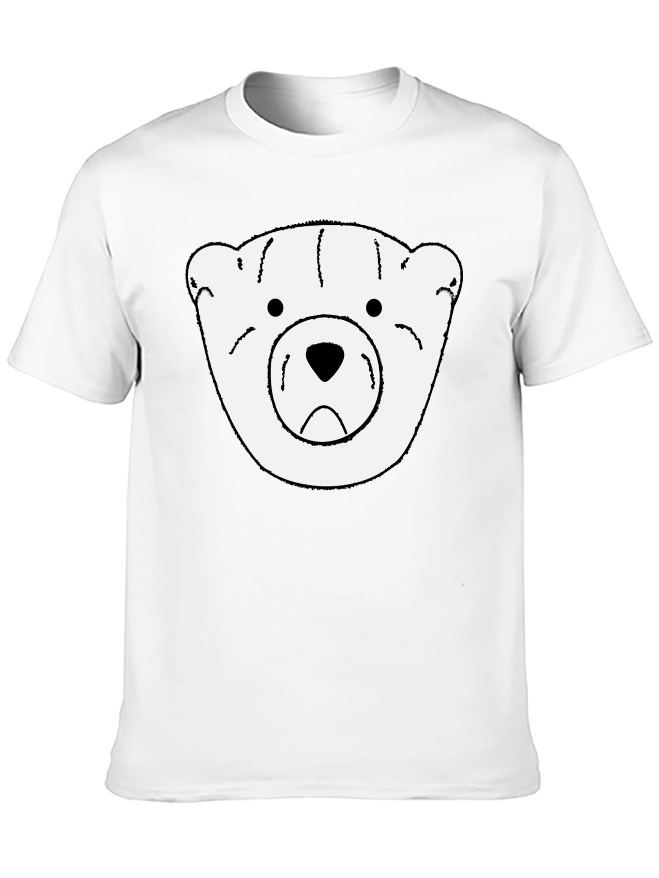 Black T-Shirt with White Bear Graphic