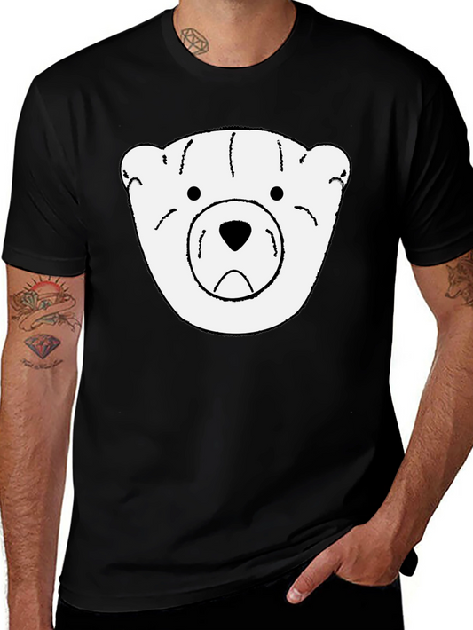 Black T-Shirt with White Bear Graphic