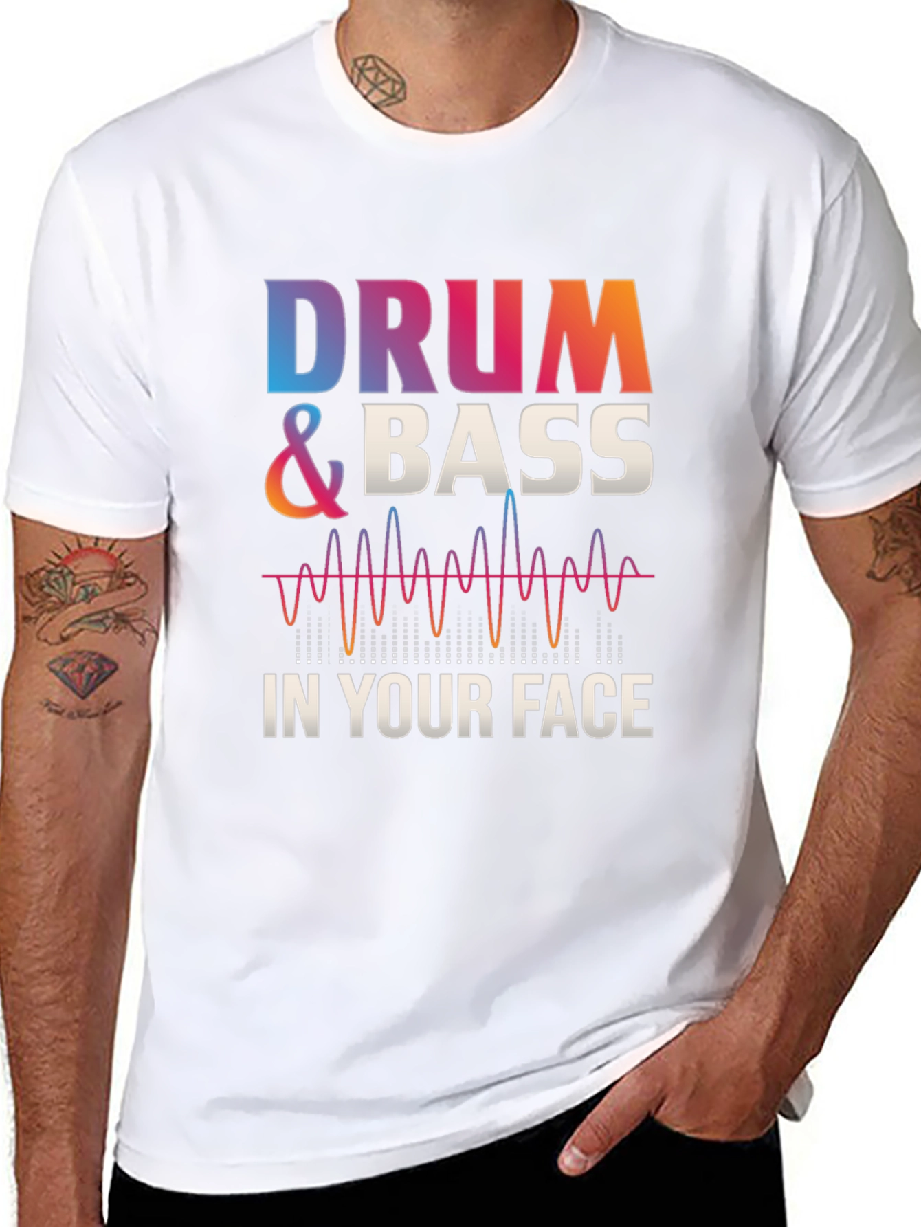 Drum & Bass Graphic Tee - Music Lovers T-Shirt