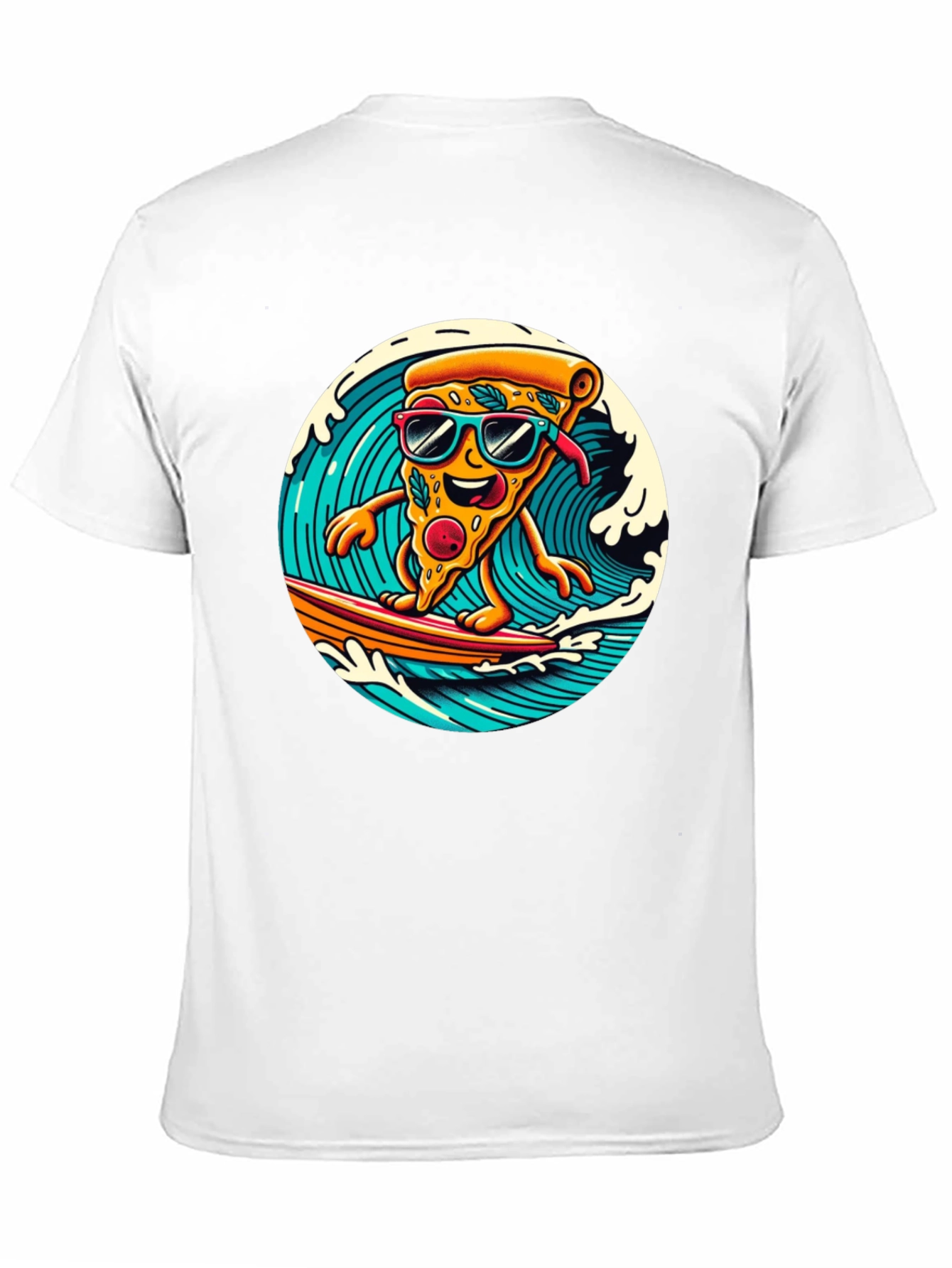 Surfing Pizza T-Shirt - Black
