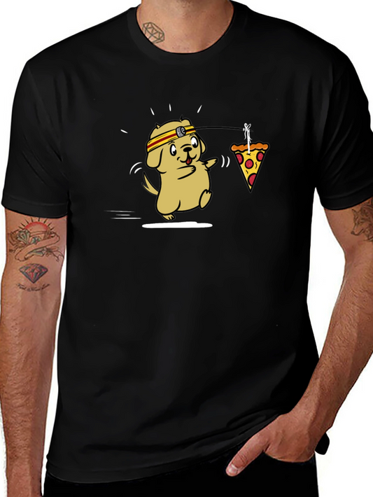 Dog Chasing Pizza T-Shirt