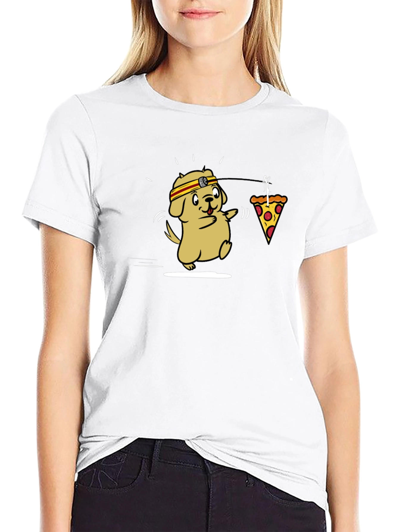 Dog Chasing Pizza T-Shirt