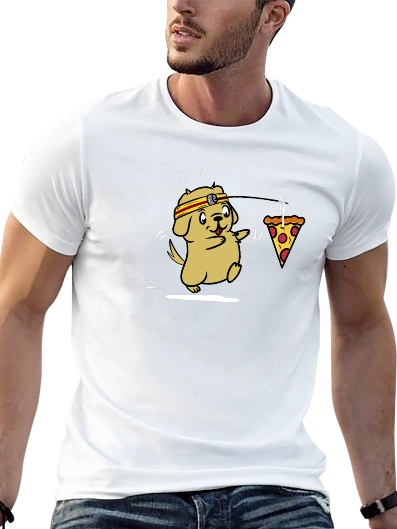 Dog Chasing Pizza T-Shirt