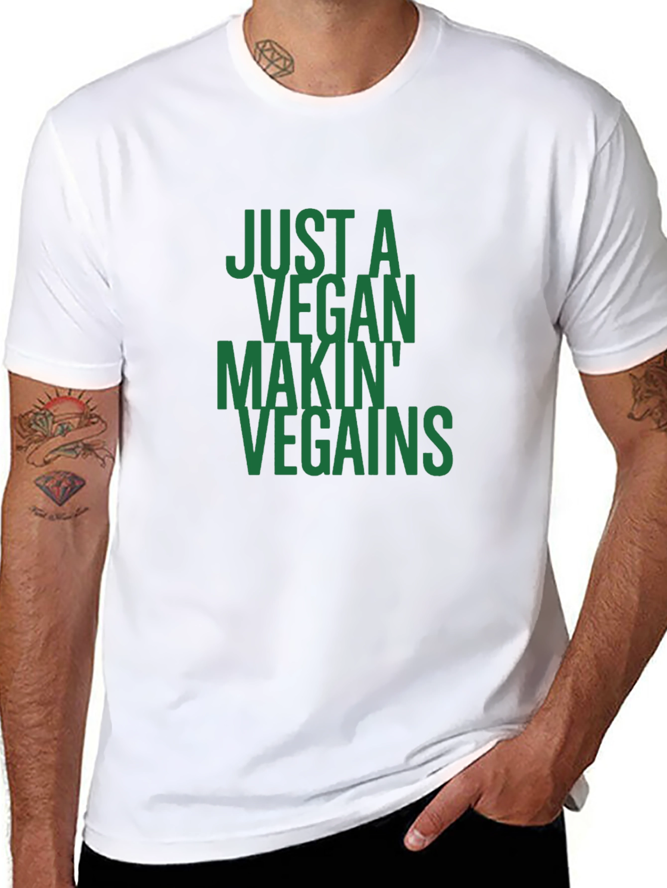 Vegan Gains T-Shirt - Just a Vegan Makin Vegains