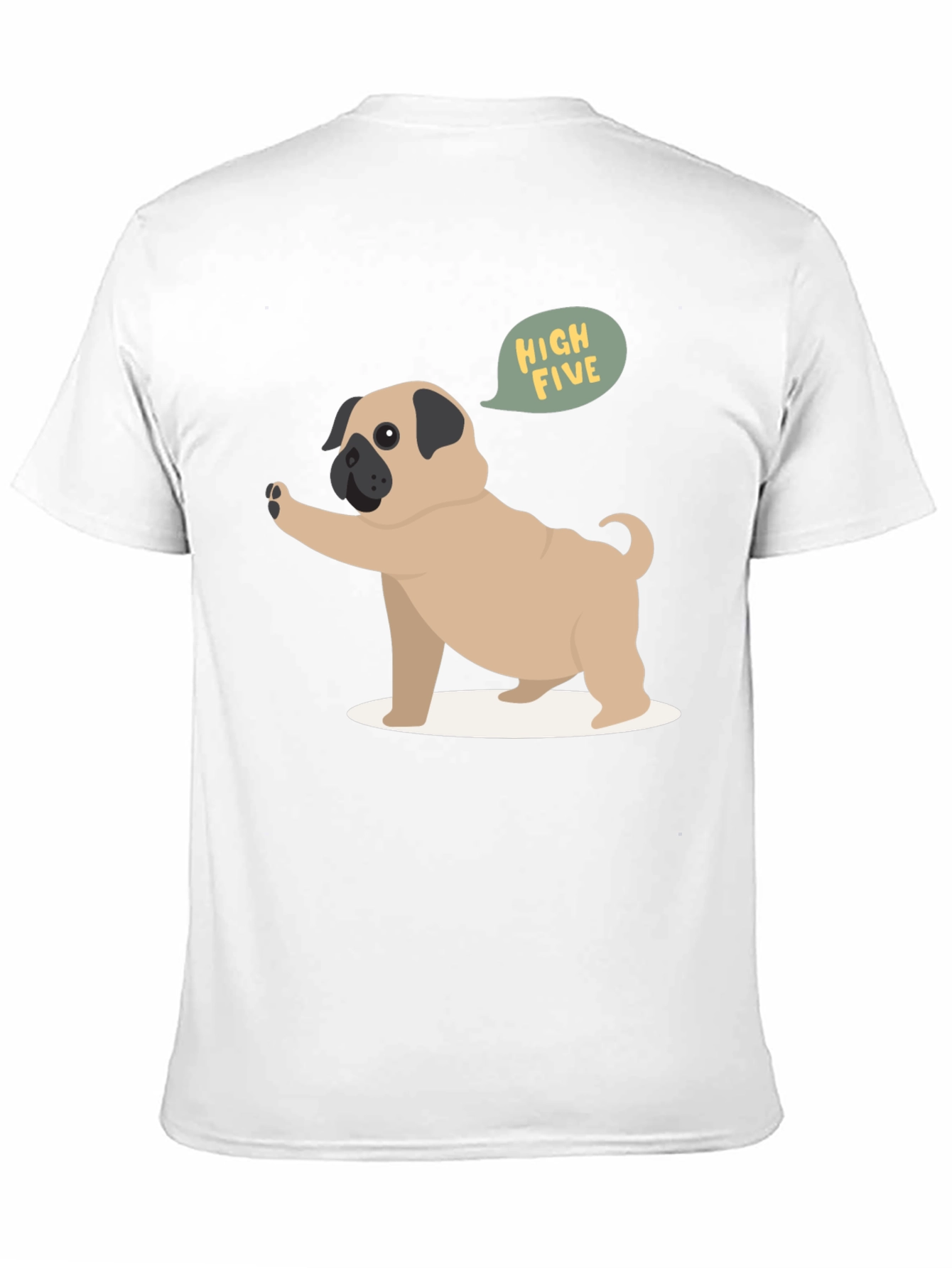 Pug High Five Graphic Tee - Black