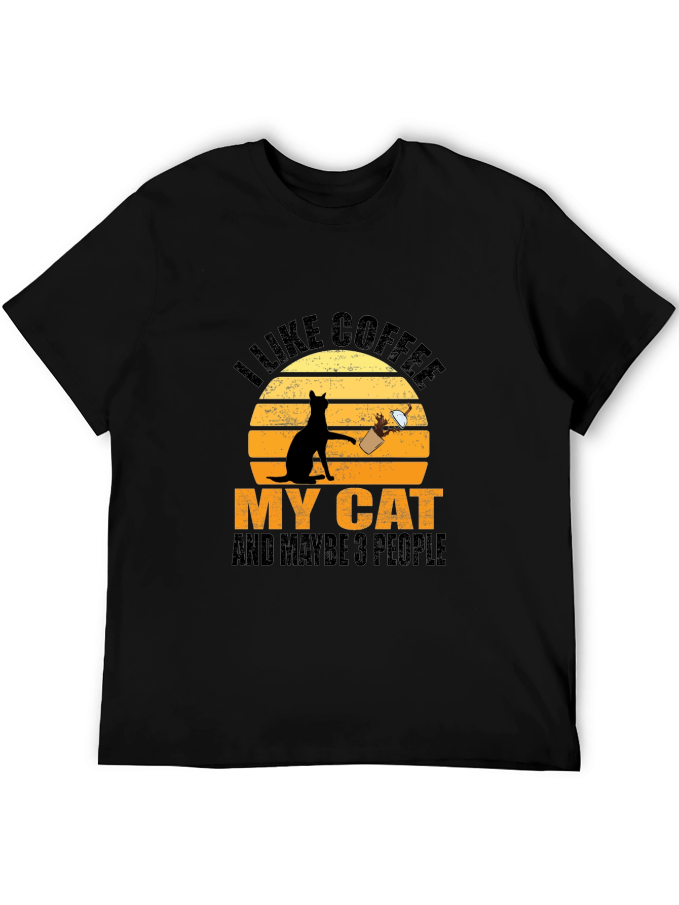 Coffee Cat and People T-Shirt