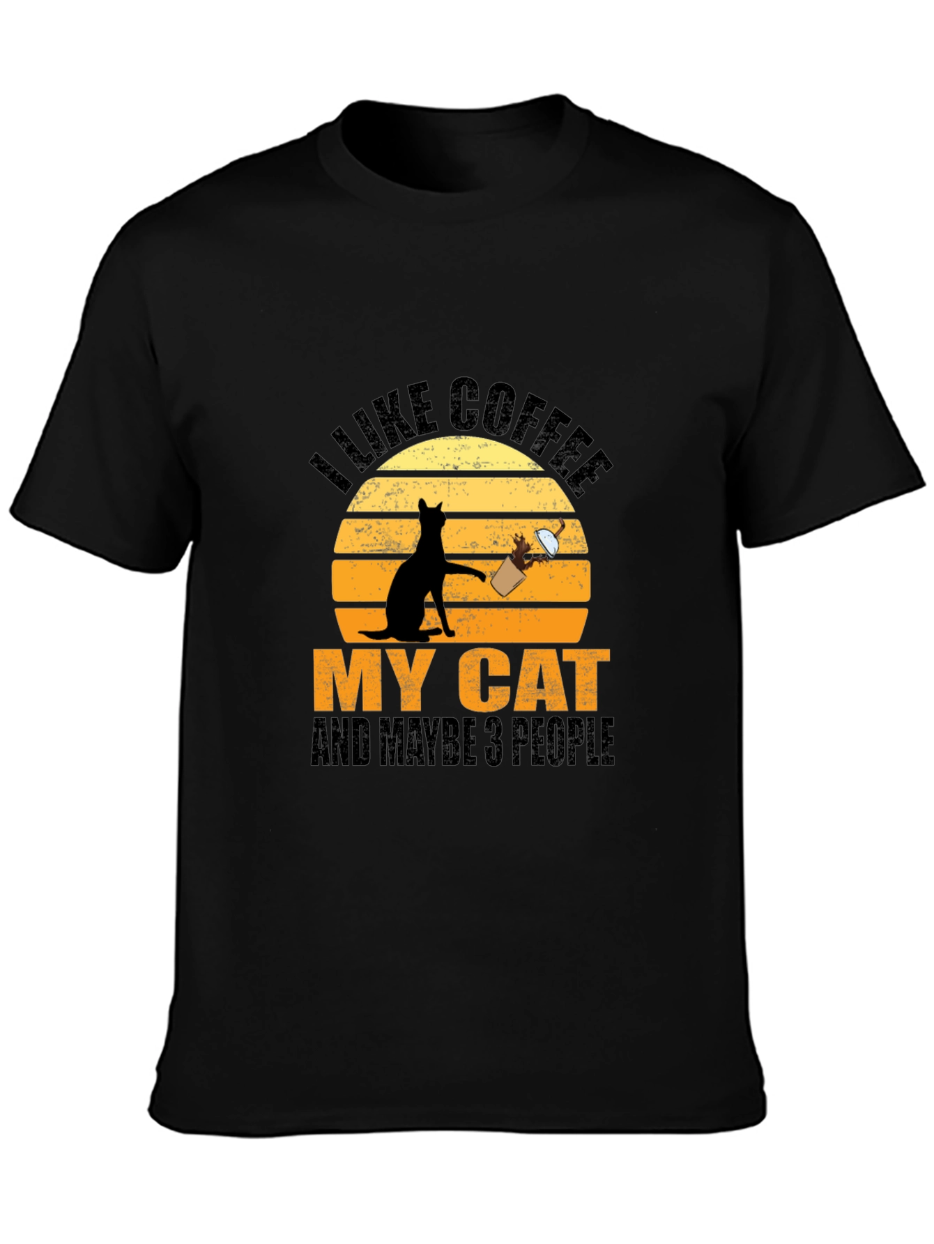 Coffee Cat and People T-Shirt