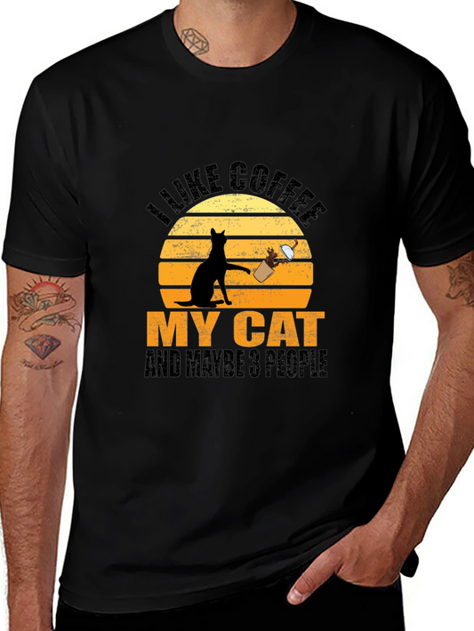 Coffee Cat and People T-Shirt