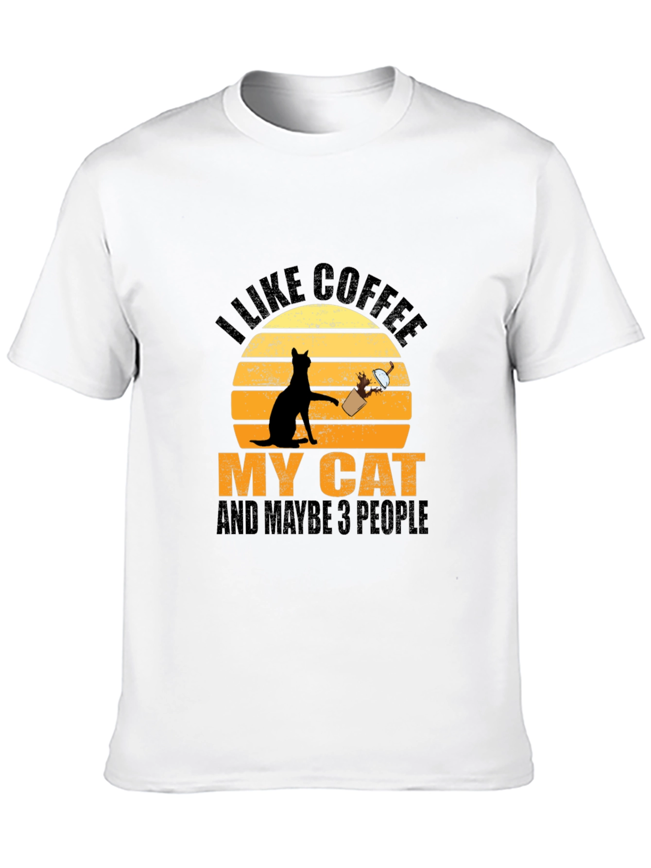 Coffee Cat and People T-Shirt