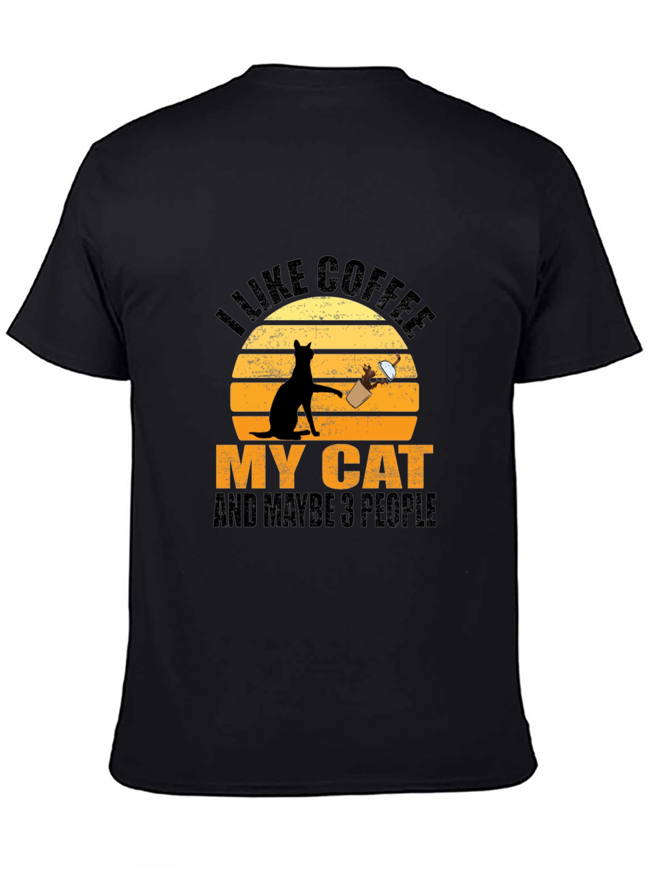 Coffee Cat and People T-Shirt