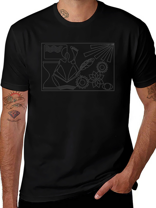 Black Graphic Print Crew Neck T-Shirt
