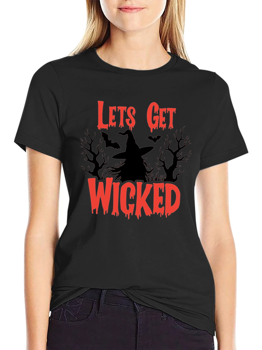 Lets Get Wicked T-Shirt - Halloween Witch Tee