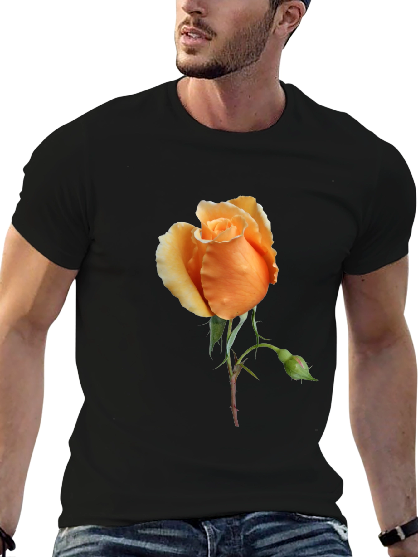 Rose Graphic Tee - Stylish Floral Design