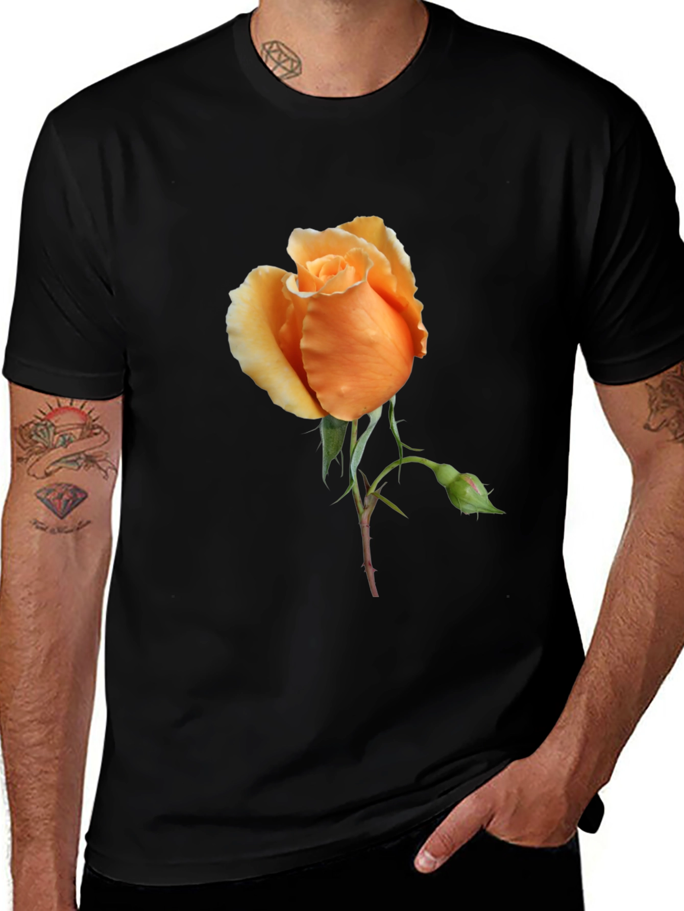 Rose Graphic Tee - Stylish Floral Design