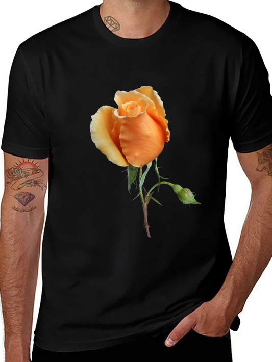 Rose Graphic Tee - Stylish Floral Design