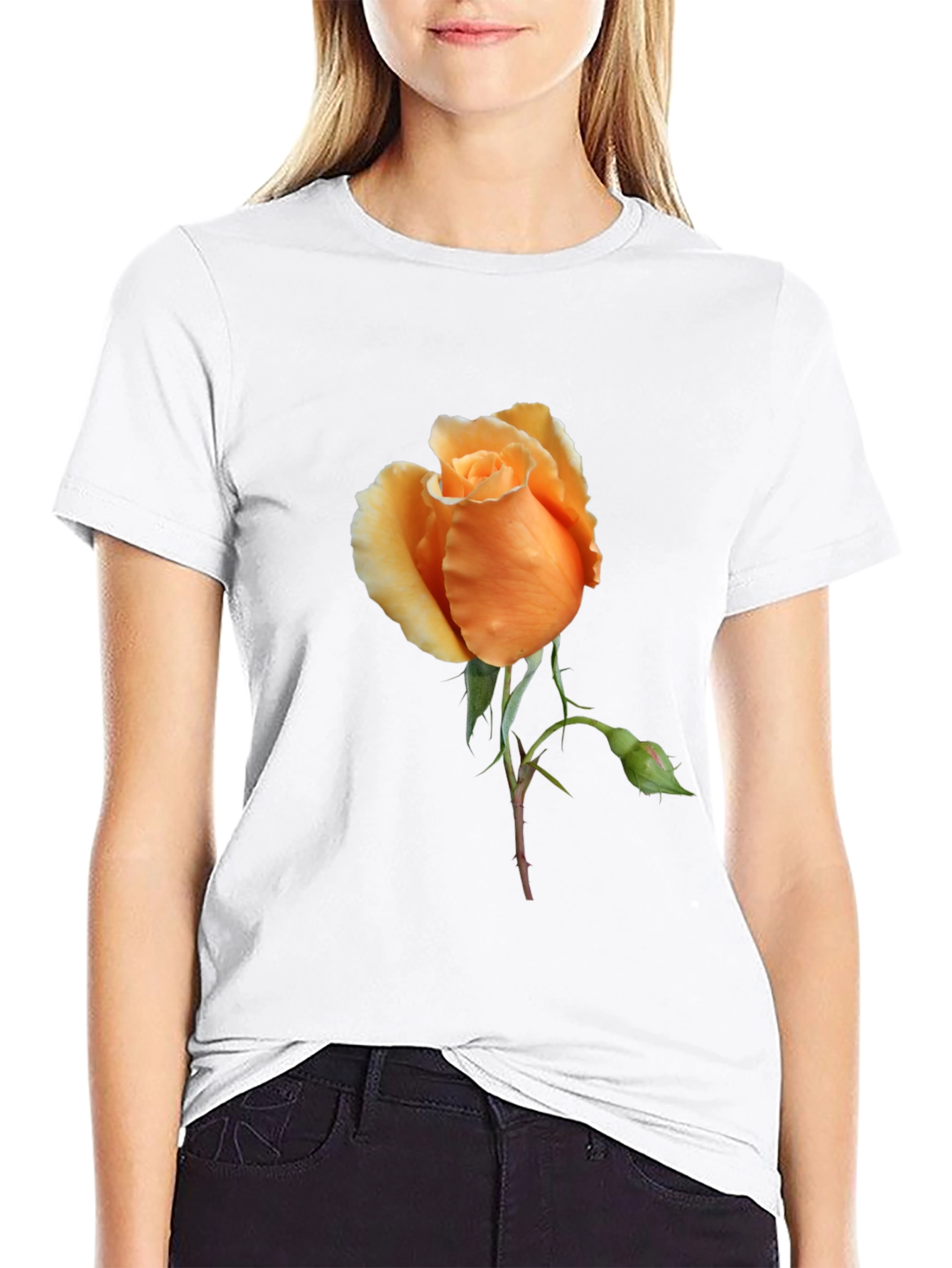 Rose Graphic Tee - Stylish Floral Design