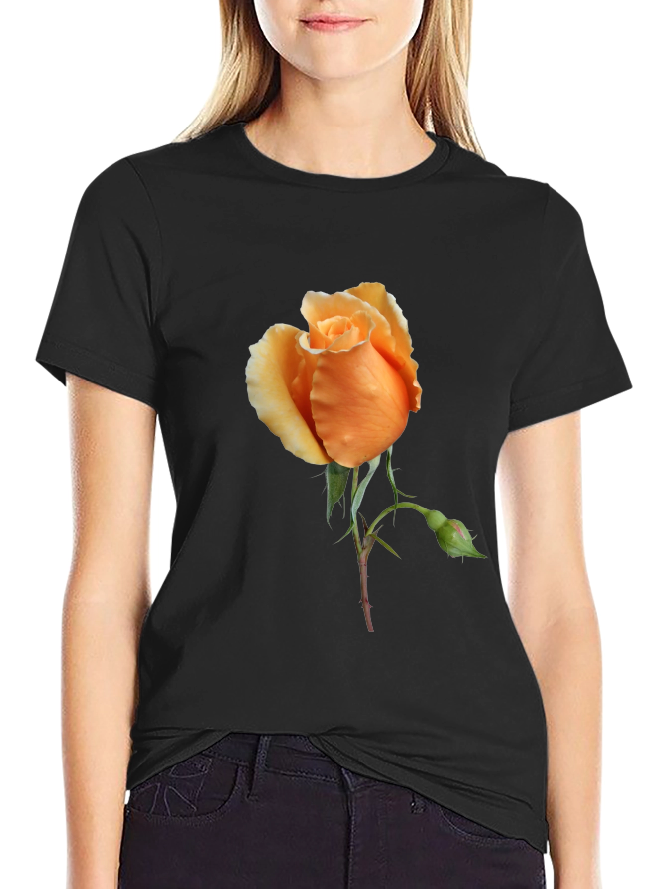 Rose Graphic Tee - Stylish Floral Design